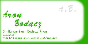 aron bodacz business card